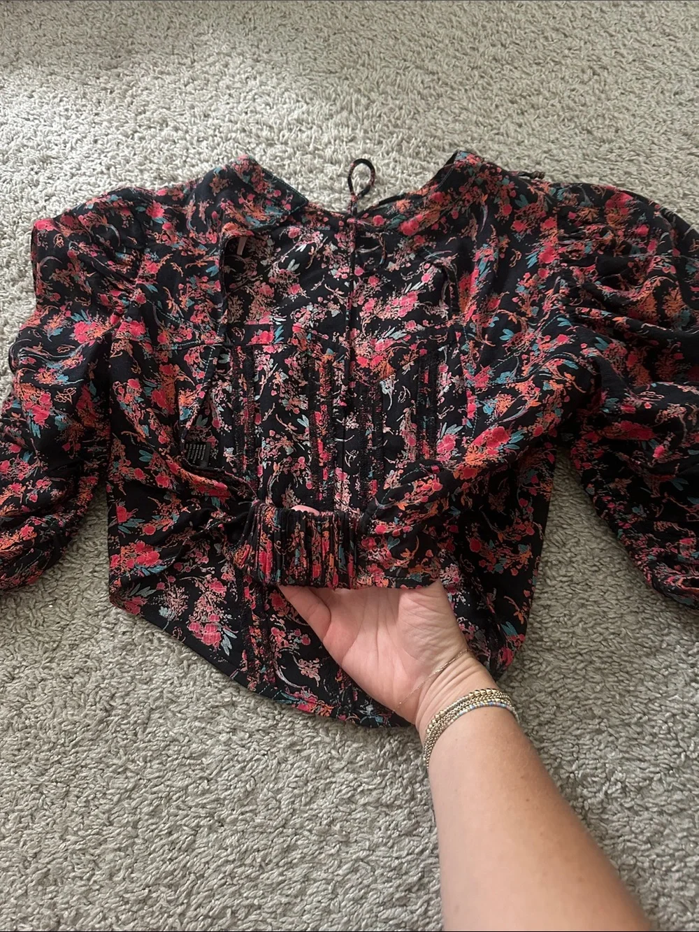 Free People Puff-Sleeve Women’s corset Top